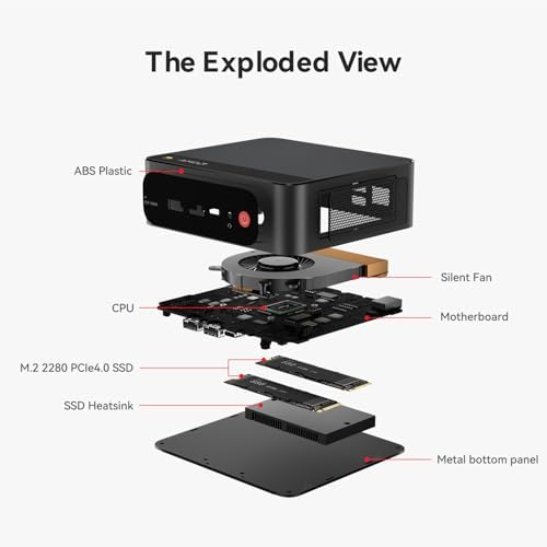 Beelink SER5 MAX Mini PC  AMD Ryzen 7 6800U 6nm  8C/16T  up to 4 7GHz  Mini Computer 24GB LPDDR5 RAM 500GB NVME SSD  Micro PC 4K 60Hz Triple Display  Mini Gaming Computer WiFi6/BT5 2/HTPC/W 11 Pro