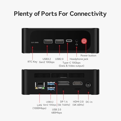 Beelink SER5 MAX Mini PC  AMD Ryzen 7 6800U 6nm  8C/16T  up to 4 7GHz  Mini Computer 24GB LPDDR5 RAM 500GB NVME SSD  Micro PC 4K 60Hz Triple Display  Mini Gaming Computer WiFi6/BT5 2/HTPC/W 11 Pro