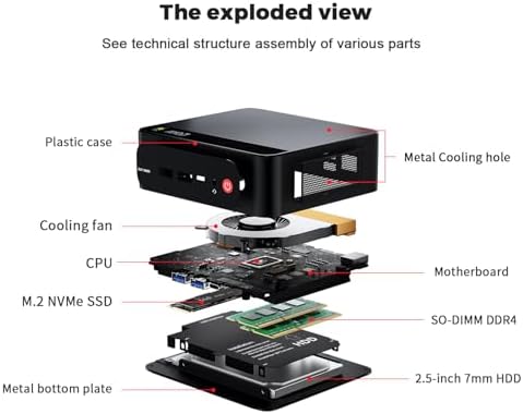 Beelink SER5 MAX Mini PC  AMD Ryzen 7 6800U 6nm  8C/16T  up to 4 7GHz  Mini Computer 24GB LPDDR5 RAM 500GB NVME SSD  Micro PC 4K 60Hz Triple Display  Mini Gaming Computer WiFi6/BT5 2/HTPC/W 11 Pro