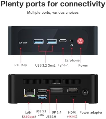Beelink SER5 MAX Mini PC  AMD Ryzen 7 6800U 6nm  8C/16T  up to 4 7GHz  Mini Computer 24GB LPDDR5 RAM 500GB NVME SSD  Micro PC 4K 60Hz Triple Display  Mini Gaming Computer WiFi6/BT5 2/HTPC/W 11 Pro