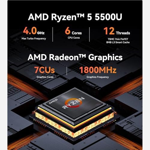 Beelink SER5 MAX Mini PC  AMD Ryzen 7 6800U 6nm  8C/16T  up to 4 7GHz  Mini Computer 24GB LPDDR5 RAM 500GB NVME SSD  Micro PC 4K 60Hz Triple Display  Mini Gaming Computer WiFi6/BT5 2/HTPC/W 11 Pro