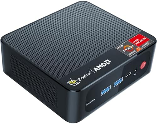 Beelink SER5 MAX Mini PC AMD Ryzen 7 7735HS up to 4 75GHz 8C/16T   Mini Computer 24GB LPDDR5 RAM 1TB PCIe4 0 X4 SSD  4K Triple Display  WiFi 6  BT 5 4 RJ45 2 5G LAN