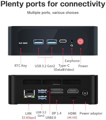 Beelink SER5 Mini PC AMD Ryzen 5 5500U 6C/12T up to 4 0 GHz  Mini Computer 32GB DDR4 RAM 500GB M 2 SSD Graphics 7core 1800MHz Support 4K Triple Display/HDMI DP Type C/Wifi6/BT5 2 Auto Power On