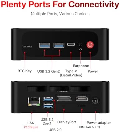 Beelink SER5 Pro Mini PC  AMD Ryzen 5 5625U 6C/12T  Up to 4 3GHz 16GB DDR4 RAM   500GB SSD Mini Desktop Computer  WiFi 6 /BT5 4/2 5G LAN  DP  HDMI  Type C Triple Display  W 11 Pro Mini Computer