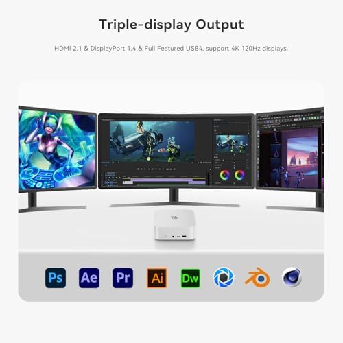 Beelink SER8 Mini Pc AMD Ryzen 7 8745HS  up to 4 9GHz  32GB DDR5 RAM & 1TB PCIe4 0 SSD AMD Radeon 780M Mini Computer Support 4K Triple Display HDMI DP USB4 /WiFi6/BT5 2 Support Win 11 Pro