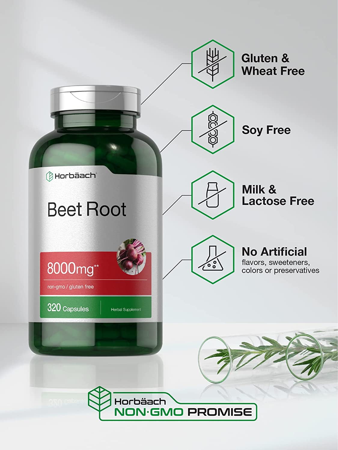 Beet Root 8000mg   320 Capsules   Herbal Extract Supplement for Men and Women   by Horbaach