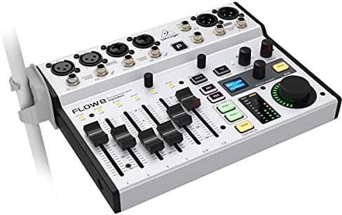Behringer FLOW 8 8 Input Digital Mixer with Bluetooth Audio and App Control  60 mm Channel Faders  2 FX Processors and USB/Audio Interface