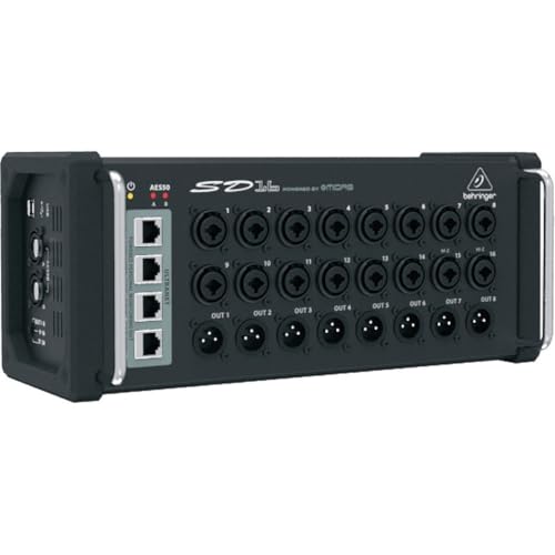Behringer SD16 I/O Stage Box with 16 Remote Controllable Midas Preamps  8 Outputs  AES50 Networking and ULTRANET Personal Monitoring Hub