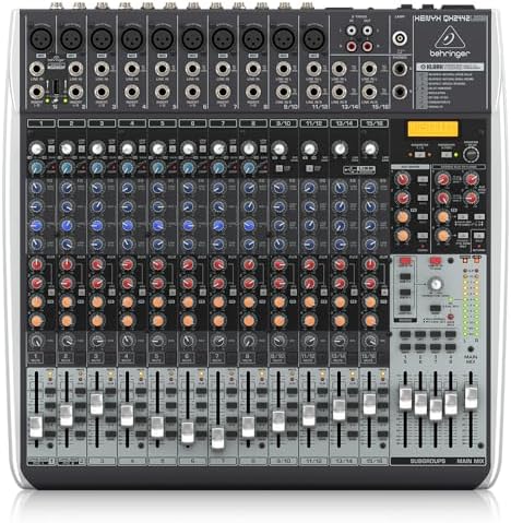 Behringer XENYX QX2442USB Premium 24 Input 4/2 Bus Mixer with XENYX Mic Preamps and Compressors  Klark Teknik Multi FX Processor  Wireless Option and USB/Audio Interface
