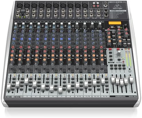 Behringer XENYX QX2442USB Premium 24 Input 4/2 Bus Mixer with XENYX Mic Preamps and Compressors  Klark Teknik Multi FX Processor  Wireless Option and USB/Audio Interface