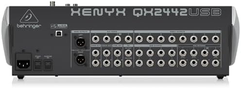 Behringer XENYX QX2442USB Premium 24 Input 4/2 Bus Mixer with XENYX Mic Preamps and Compressors  Klark Teknik Multi FX Processor  Wireless Option and USB/Audio Interface
