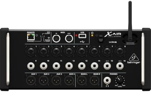 Behringer X AIR XR16 16 Input Digital Mixer for iPad/Android Tablets with 8 Programmable Midas Preamps  8 Line Inputs  Integrated Wifi Module and USB Stereo Recorder