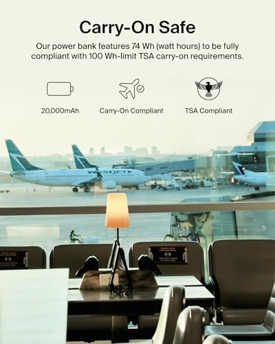 Belkin Portable Charger  USB C Power Bank 20000 mAh w/ 2 USB A Ports  15W w/ Type A to Type C Cable   iPhone 17  Air  Pro  Pro Max  AirPods  Apple Watch  Samsung Galaxy S26  Google Pixel 10   Black