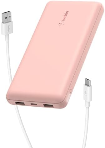 Belkin Portable Charger  USB C Power Bank 20000 mAh w/ 2 USB A Ports  15W w/ Type A to Type C Cable   iPhone 17  Air  Pro  Pro Max  AirPods  Apple Watch  Samsung Galaxy S26  Google Pixel 10   Black