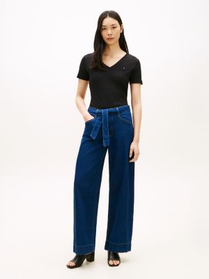 Talla 12- Belted High Rise Wide Leg Jean