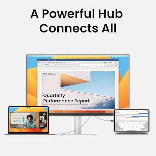 BenQ MA270U Monitor 4K 3840x2160 de 27" para MacBook Pro/Air, Dual USB-C, entrega de energía de 90 W, combinación de color Mac, concentrador USB, control de brillo y volumen en Mac, soporte ajustable de altura e inclinación, gama de colores P3