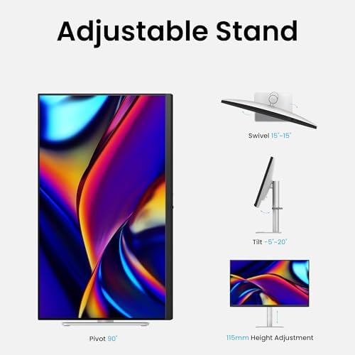 BenQ MA270U Monitor 4K 3840x2160 de 27" para MacBook Pro/Air, Dual USB-C, entrega de energía de 90 W, combinación de color Mac, concentrador USB, control de brillo y volumen en Mac, soporte ajustable de altura e inclinación, gama de colores P3