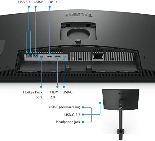 BenQ PD2706UA Ergo Arm Mac Ready 27 4K UHD  95  P3  99  Rec 709 & sRGB  IPS  Built in Ergo Arm  ICCSync  Uniformity  Delta E 3  Factory Calibrated  AQCOLOR  Pantone  USB Hub  USB C  90W 