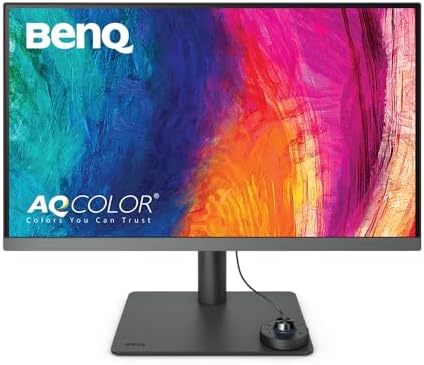 BenQ PD2706U Monitor 4K de 27 pulgadas, USB C de 90 W, UHD, P3, sRGB, Rec.709, DisplayHDR 400, IPS, Tecnología AQCOLOR, Calibrado de fábrica, Modo de color, DualView, Modo Darkroom, Modo de animación, modo CAD/CAM, KVM