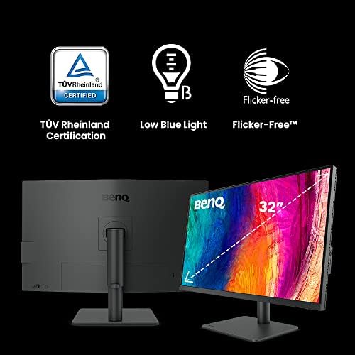 BenQ PD2706U Monitor 4K de 27 pulgadas, USB C de 90 W, UHD, P3, sRGB, Rec.709, DisplayHDR 400, IPS, Tecnología AQCOLOR, Calibrado de fábrica, Modo de color, DualView, Modo Darkroom, Modo de animación, modo CAD/CAM, KVM