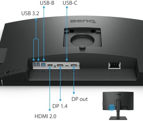 BenQ Monitor PD3205U listo para Mac de 32 pulgadas, 4K UHD, 99% Rec.709 y sRGB | IPS | DeltaE ≤3 | Sincronización ICC | Informe de calibración | AQCOLOR | Uniformidad | HotKey Puck | Ergonómico |