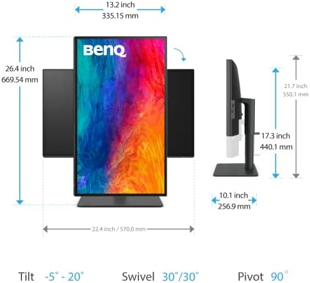 BenQ PD3205U Mac Ready Monitor 32 4K UHD 99  Rec 709 & sRGB  IPS  DeltaE  3  ICC Sync  Calibration Report  AQCOLOR  Uniformity HotKey Puck Ergonomic DisplayPort  USB C  90W   USB Hub