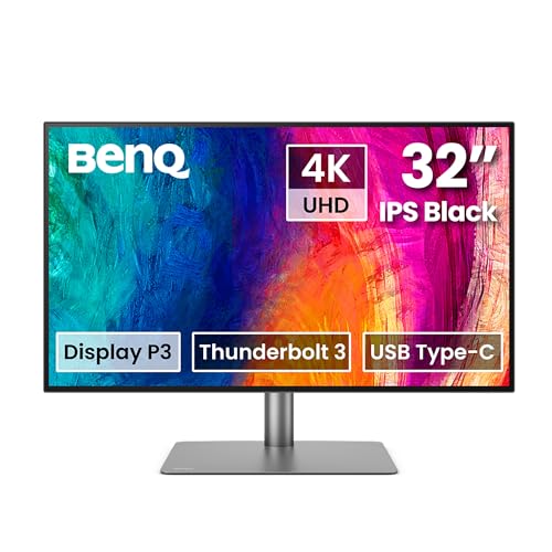BenQ PD3226G 32 4K UHD 3840x2160  144Hz Mac Monitor for Designers  IPS  95  P3  100  sRGB  Uniformity  90W Thunderbolt 4  Factory Calibrated  KVM  Daisy Chain  Nano Matte Panel  Height Adjustable