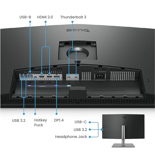 BenQ PD3226G 32 4K UHD 3840x2160 144Hz Mac Monitor for Designers IPS 95 P3 100 sRGB Uniformity 90W Thunderbolt 4 Factory Calibrated KVM Daisy Chain Nano Matte Panel Height Adjustable