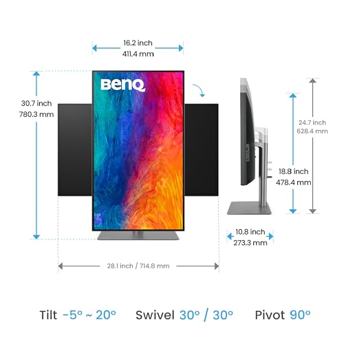 BenQ PD3226G 32 4K UHD 3840x2160 144Hz Mac Monitor for Designers IPS 95 P3 100 sRGB Uniformity 90W Thunderbolt 4 Factory Calibrated KVM Daisy Chain Nano Matte Panel Height Adjustable