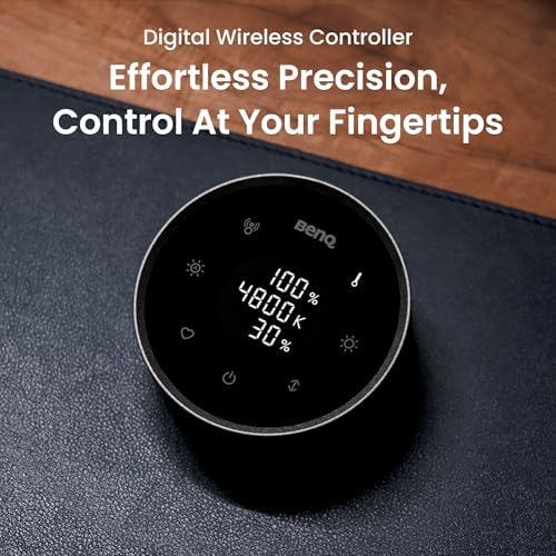 BenQ ScreenBar Halo 2 LED Monitor Light Bar   Wireless Controller  Backlight  Motion Sensor  Adjustable Brightness/Color Temperature  Eye Care  No Screen Glare  Fits Curved Monitor  Monitor Accessory