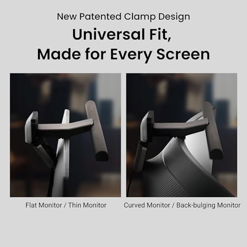 BenQ ScreenBar Halo 2 LED Monitor Light Bar   Wireless Controller  Backlight  Motion Sensor  Adjustable Brightness/Color Temperature  Eye Care  No Screen Glare  Fits Curved Monitor  Monitor Accessory