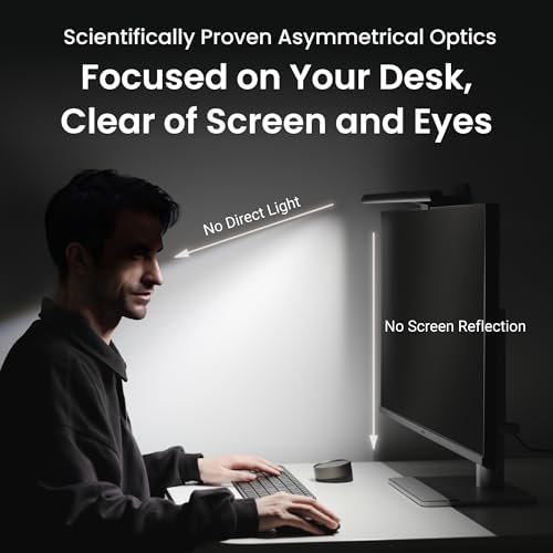 BenQ ScreenBar Halo 2 LED Monitor Light Bar   Wireless Controller  Backlight  Motion Sensor  Adjustable Brightness/Color Temperature  Eye Care  No Screen Glare  Fits Curved Monitor  Monitor Accessory