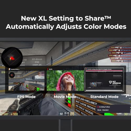 BenQ Zowie XL2540X  24 1 New Fast TN 280Hz Gaming Monitor  1080p  Auto Game Mode by XL Setting to Share  Height Adjustment Powered by Industrial Grade Bearing Design  S Switch  Shielding Hood