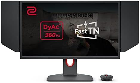 BenQ Zowie XL2566X+ | 24.1 | Monitor de juegos Fast TN 400Hz para deportes electrónicos | Claridad de movimiento DyAc2 | 1080p | Ajuste XL para compartir | Capucha de blindaje | Nuevo ajuste de altura de rodamiento de bolas de grado industrial