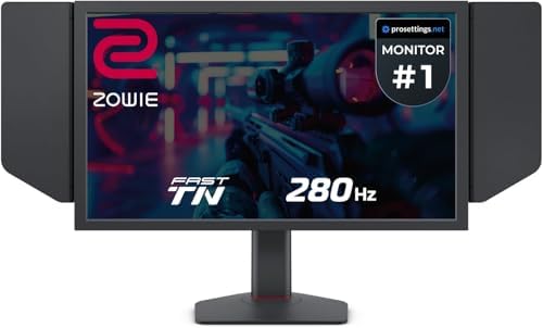 BenQ Zowie XL2566X+ | 24.1 | Monitor de juegos Fast TN 400Hz para deportes electrónicos | Claridad de movimiento DyAc2 | 1080p | Ajuste XL para compartir | Capucha de blindaje | Nuevo ajuste de altura de rodamiento de bolas de grado industrial