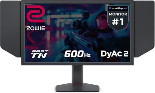 BenQ Zowie XL2566X+ | 24.1 | Monitor de juegos Fast TN 400Hz para deportes electrónicos | Claridad de movimiento DyAc2 | 1080p | Ajuste XL para compartir | Capucha de blindaje | Nuevo ajuste de altura de rodamiento de bolas de grado industrial