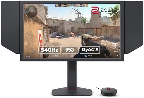 BenQ Zowie XL2566X+ | 24.1 | Monitor de juegos Fast TN 400Hz para deportes electrónicos | Claridad de movimiento DyAc2 | 1080p | Ajuste XL para compartir | Capucha de blindaje | Nuevo ajuste de altura de rodamiento de bolas de grado industrial