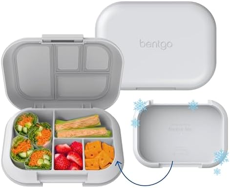 Bentgo Chill Kids Leak Proof Lunch Box   4 Compartment Bento Box with Built In Ice Pack  3 3 Cup Capacity  PFAS & BPA Free  Microwave & Dishwasher Safe  Ideal Size for Ages 3 to 7  Vivid Orchid 