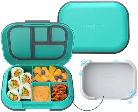 Bentgo Chill Kids Leak Proof Lunch Box   4 Compartment Bento Box with Built In Ice Pack  3 3 Cup Capacity  PFAS & BPA Free  Microwave & Dishwasher Safe  Ideal Size for Ages 3 to 7  Vivid Orchid 