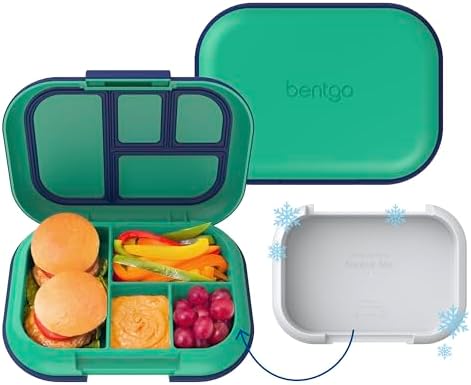 Bentgo Chill Kids Leak Proof Lunch Box   4 Compartment Bento Box with Built In Ice Pack  3 3 Cup Capacity  PFAS & BPA Free  Microwave & Dishwasher Safe  Ideal Size for Ages 3 to 7  Vivid Orchid 