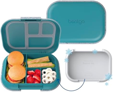 Bentgo Chill Kids Leak Proof Lunch Box   4 Compartment Bento Box with Built In Ice Pack  3 3 Cup Capacity  PFAS & BPA Free  Microwave & Dishwasher Safe  Ideal Size for Ages 3 to 7  Vivid Orchid 