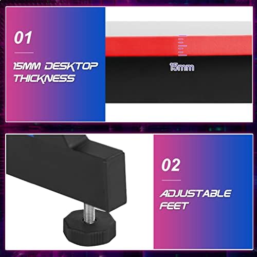 BestOffice   47 Gaming Desk   Red   Carbon Fiber Textured Computer Desk   Sturdy Steel Frame  Cup Holder  Headphone Hook  Cable Management Holes  Adjustable Leg Pads   for Gamers  Home  Office