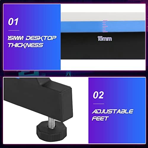 BestOffice   47 Gaming Desk   Red   Carbon Fiber Textured Computer Desk   Sturdy Steel Frame  Cup Holder  Headphone Hook  Cable Management Holes  Adjustable Leg Pads   for Gamers  Home  Office