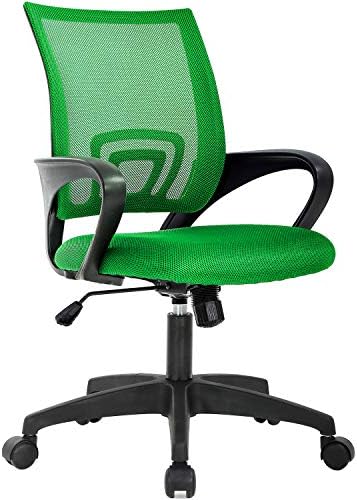 BestOffice   Ergonomic Office Chair   Mid Back Swivel Desk Chair   Breathable Backrest & Lumbar Support   Adjustable Height   Sponge Seat   Rolling Wheels   Dark Black   for Adults & Women