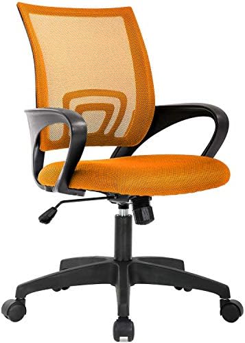 BestOffice   Ergonomic Office Chair   Mid Back Swivel Desk Chair   Breathable Backrest & Lumbar Support   Adjustable Height   Sponge Seat   Rolling Wheels   Dark Black   for Adults & Women