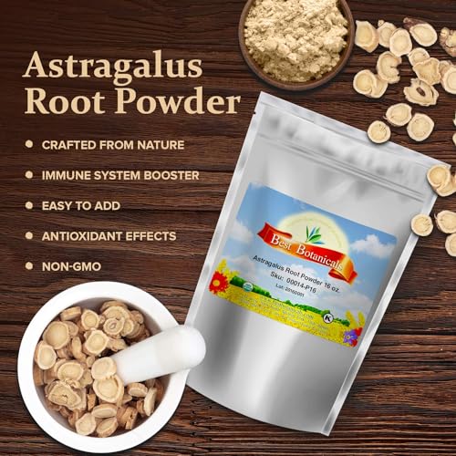 Best Botanicals Astragalus Root Powder 16 oz   Organic