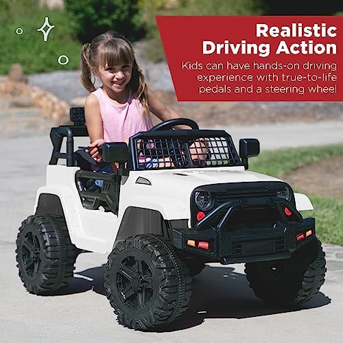 Best Choice Products 12V Kids Ride On Truck Car w/Parent Remote Control  Spring Suspension  LED Lights  AUX Port   Red