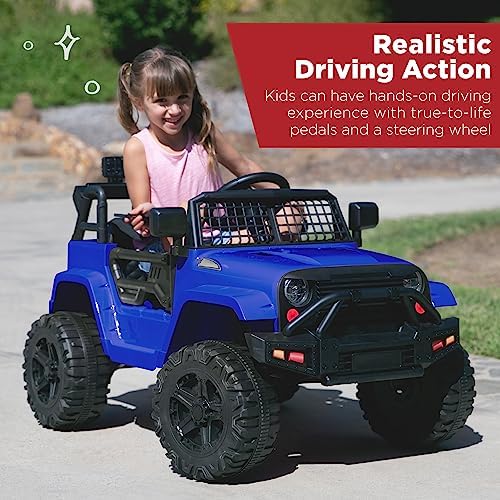 Best Choice Products 12V Kids Ride On Truck Car w/Parent Remote Control  Spring Suspension  LED Lights  AUX Port   Red
