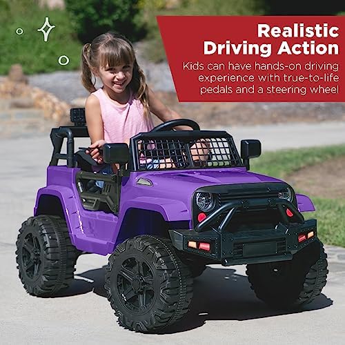 Best Choice Products 12V Kids Ride On Truck Car w/Parent Remote Control  Spring Suspension  LED Lights  AUX Port   Red