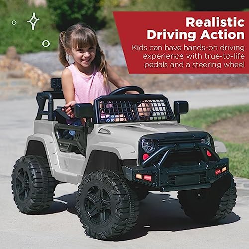 Best Choice Products 12V Kids Ride On Truck Car w/Parent Remote Control  Spring Suspension  LED Lights  AUX Port   Red
